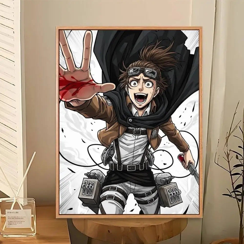Hange Zoe Attack On Titan Anime   Poster Perfect Space Sticker Self Adhesive for Office Home Theater Wall Art Decor Fancy Gift