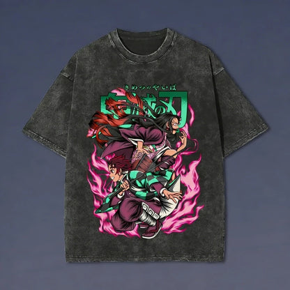 Demon Slayer Sanemi Shinazugawa Washed T-Shirt
