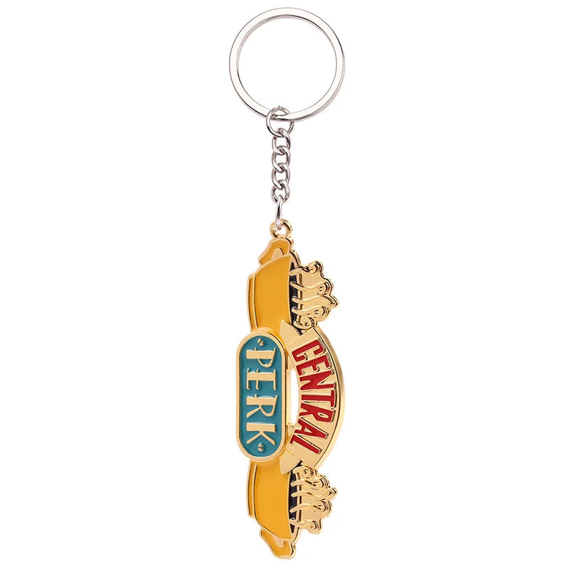 Voikukka Jewelry 2 Colors TV Show Friends Monica's Door Keychain Central Perk Coffee Time KeyChain For Women Men Car Keyring