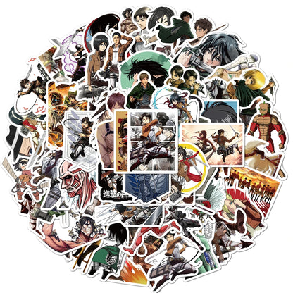 100pcs Anime Attack on Titan Graffiti Stickers DIY Phone Guitar Laptop Notebook Suitcase Cup Waterproof Sticker Kids Toy