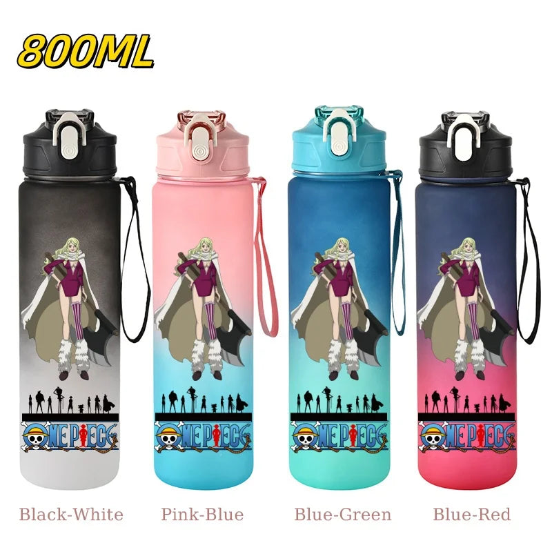 800ML ONE PIECE Monkey D. Luffy Nico Robin Anime Straw Sport Water Bottle for Easy Carry Ideal for Fitness Sports Outdoor