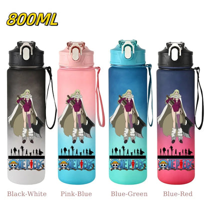 800ML ONE PIECE Monkey D. Luffy Nico Robin Anime Straw Sport Water Bottle for Easy Carry Ideal for Fitness Sports Outdoor