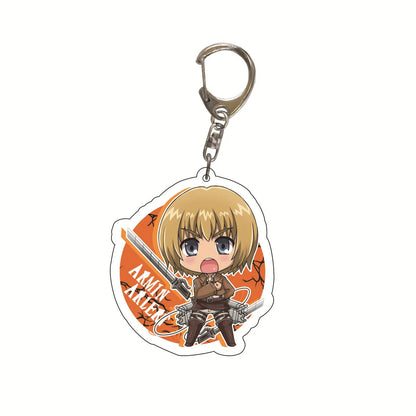 Anime Figure Attack on Titan Acrylic Keychain Model Cosplay Plate Holder Topper Birthday Fans Christmas Desk Decor Plate Gift