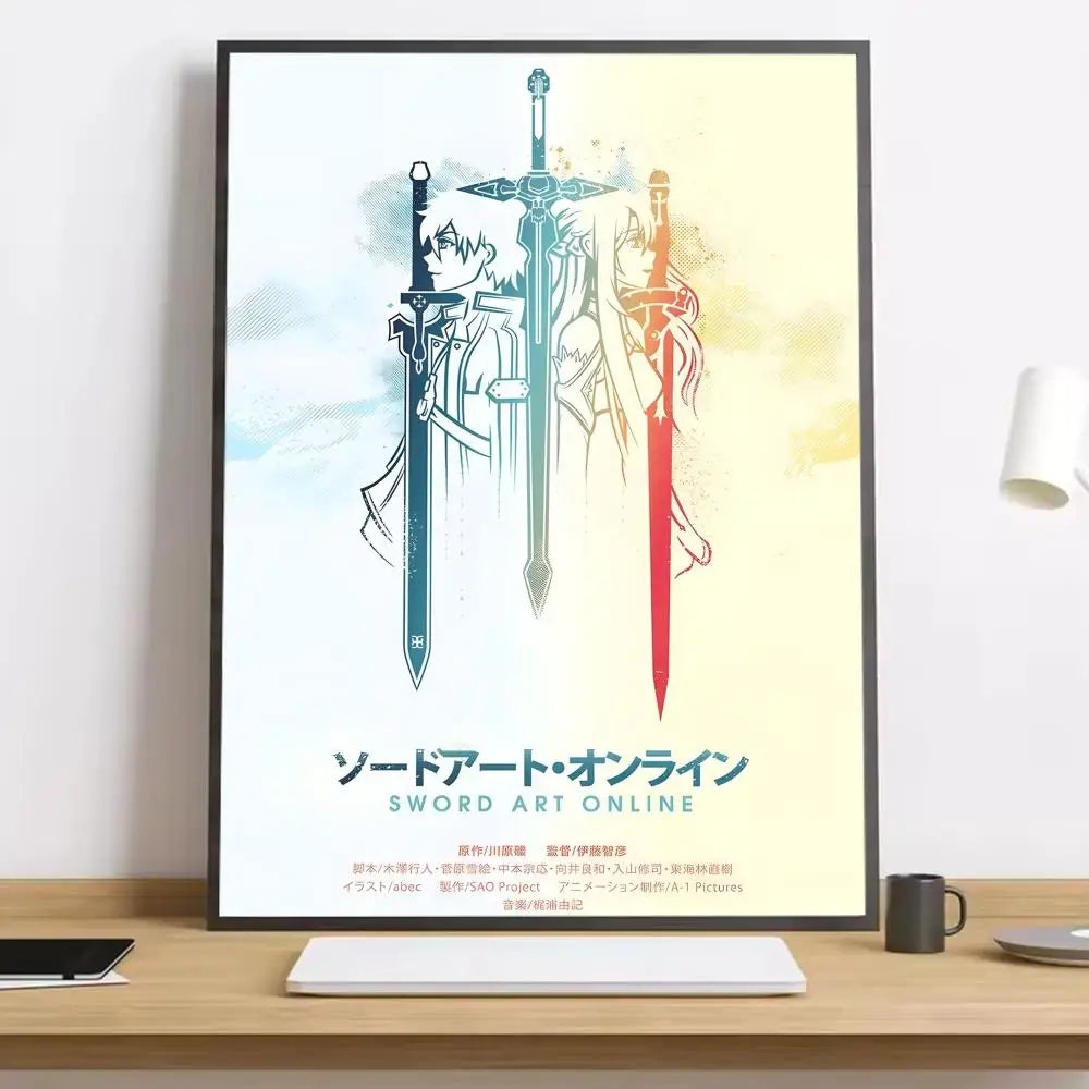 Sword Art Online Kirito Canvas Poster