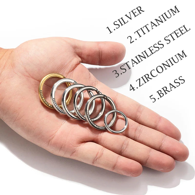 Brass Titanium Zirconium Stainless Steel Key Rings Keychains Buckle Man Luxury Car Keychain for Male Creativity Gift Wholesale