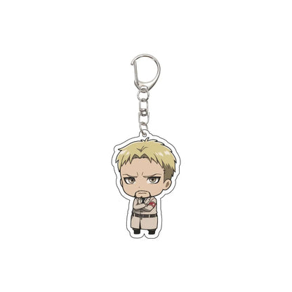 55MM Keychain Anime Attack on Titan Eren Jaeger Mikasa Ackerman Levi Ackerman Hanji Zoe Erwin Smith Acrylic Key Chain Cute Gifts