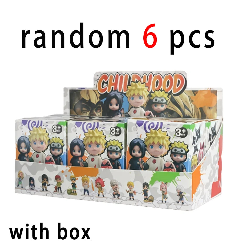 Naruto Blind Box Figure Uzumaki Shippuden Childhood Series Naruto Q PVC Model Toys Desktop Ornament Christmas Halloween Gifts