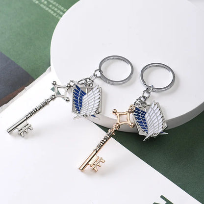 Anime Attack On Titan Shingeki no Kyojin Keychain Pendant Key Chain Scouting Legion Emblem Cosplay Jewelry Gift for Women Men