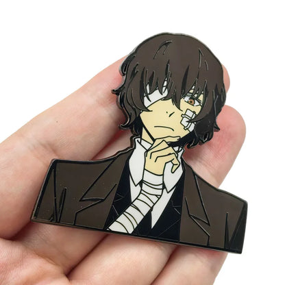 Anime Bungo Stray Dogs Pins Dazai Osamu Nakahara Chuuya Metal Badges