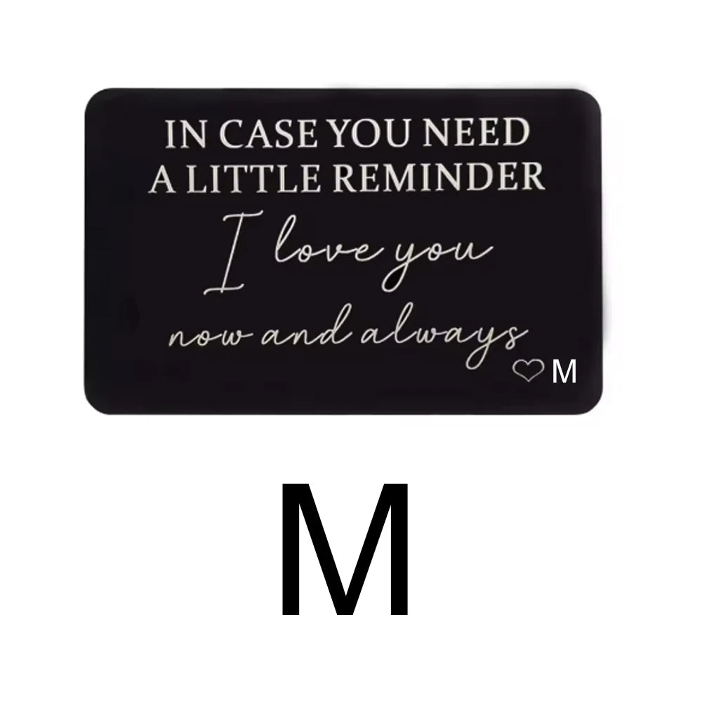 GEKTIMER Wallet Card Romantic "I Love You Now & Always" Heart Inspirational Gift For Boyfriend Husband Wedding Birthday Present