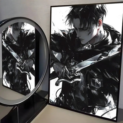 1PC Attack On Titan Levi Ackerman Poster Self-adhesive stickers are suitable for any wall surface waterproof moisture-proof