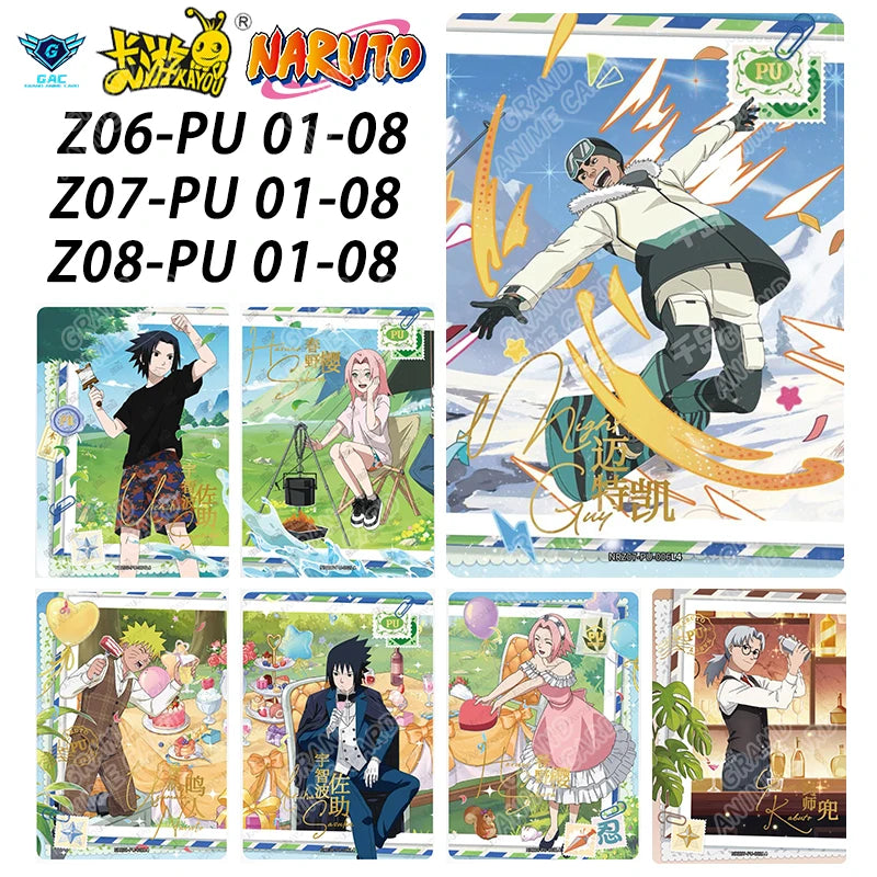 Kayou Original Naruto Card W6T4 W7T4 W8T4 PU Full Series Single Card No.01-08 Rare Itachi Uchiha Anime Collection Card Toy Gift