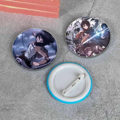 Attack on Titan Anime Brooches Erwin Eren Levi Lapel Pins Cartoon Cosplay Badge Gifts Accessories Backpack Clothes Decor Jewelry