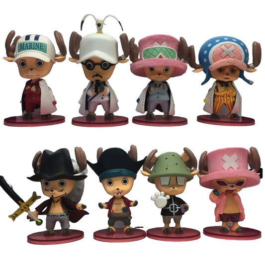 4Pcs Anime One Piece Tony Tony Chopper Cos MARINE Sengoku Sakazuki Model Toy Gift Car Ornament PVC Action Figure Boxed