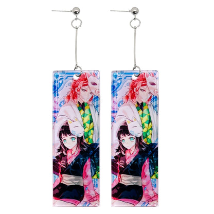 Demon Slayer Tanjiro Hanafuda Earrings