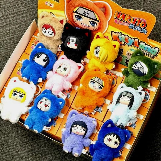 EAKI Naruto Kitten Land Series V3 Plush Blind Box Itachi Sasuke Obito Cute Peripheral Doll Soft Figure Toy Surprise Pendant Gift