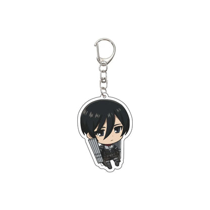 55MM Anime Attack on Titan Keychain Eren Jaeger Eren Jaeger Mikasa Ackerman Armin Arlert Hange Zoë Keychain Christmas Gifts