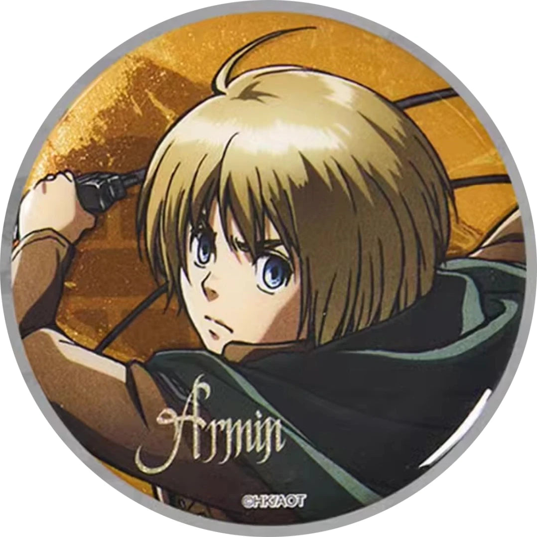58mm Anime Attack on Titan Eren Jaeger Armin Arlert Erwin Smith Hange Zoe Cosplay COSTUME Badge Pin SPTE Tinplate Brooch﻿ Prop