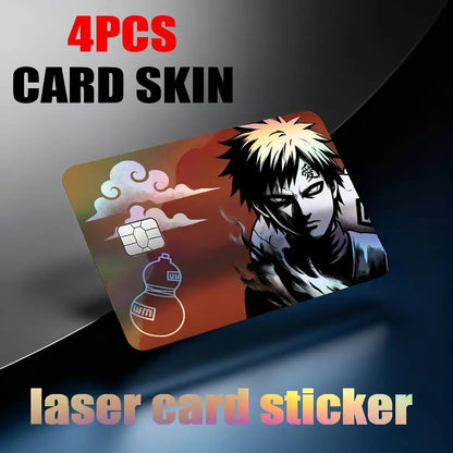 poster Uzumaki Naruto Uchiha Sasuke Sakura Kakashi itachi Laser Reflective Card Skin Sticker For Debit Credit Card