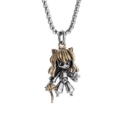 Anime Mecha Girl Pendant Necklace