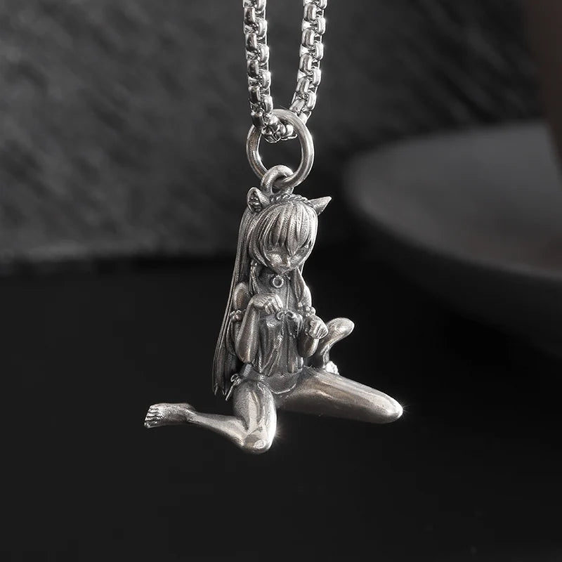 Anime Mecha Girl Pendant Necklace