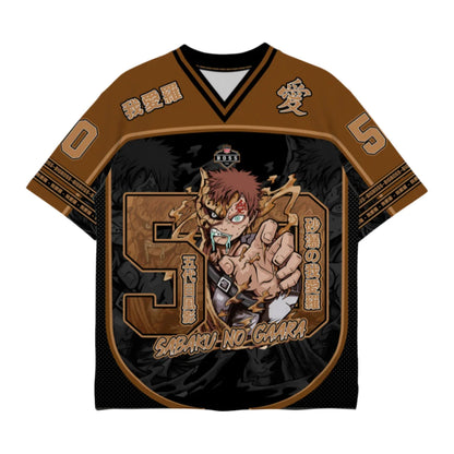Naruto Sabaku No Gaara Anime Print Football Jersey Family Summer Adults Kids Athleisure T-Shirt Breathable Quick Dry Streetwear