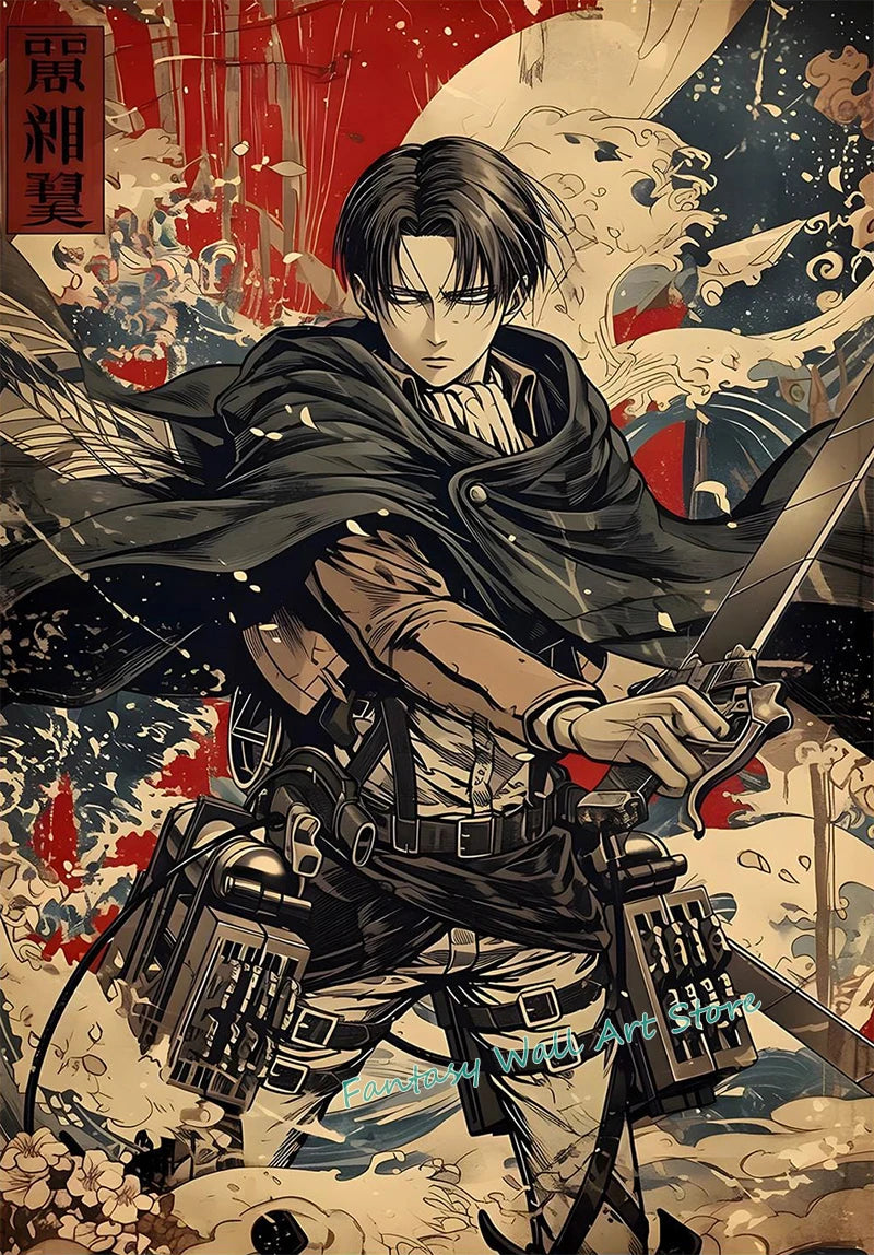 A-ttack-on-Titan Anime Levi Ackerman Eren Yeager Anime Characters Series Poster Canvas Painting Wall Pictures Home Room Decor