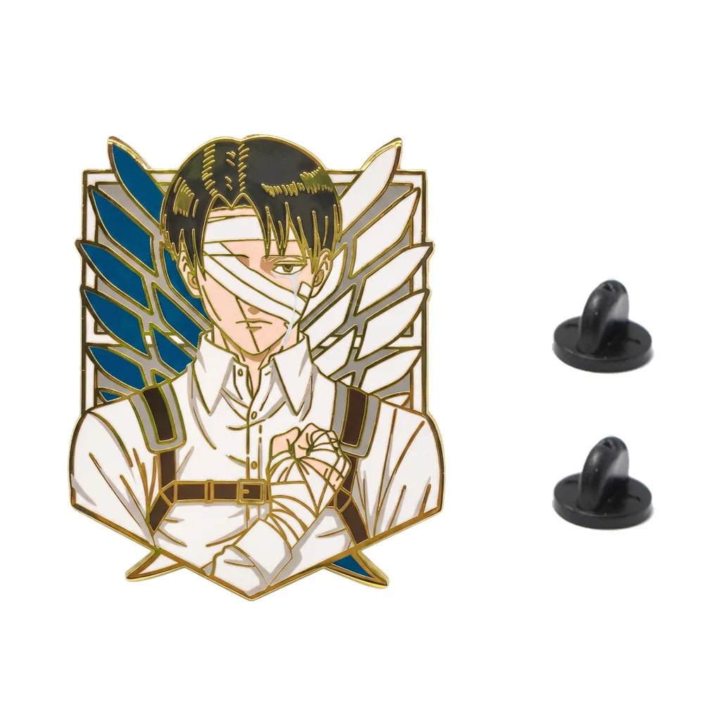 Levi Ackerman Pins Anime Attack On Titan Badge Pendant Shingeki No Kyojin Brooches for Backpack Clothing Lapel Cosplay ACG Toys