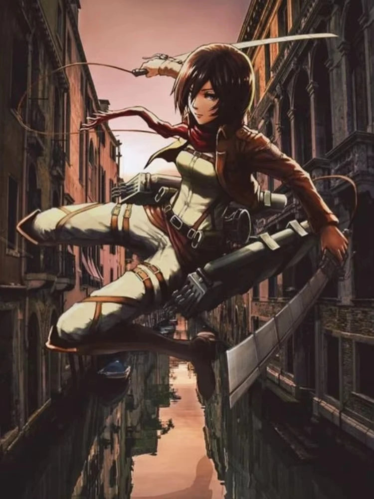 Japanese Anime Attack on Titan New Diamond Art Painting Captain Levi Ackerman Mikasa Picture Mosaic DIY Cross Stitch Kits Decor