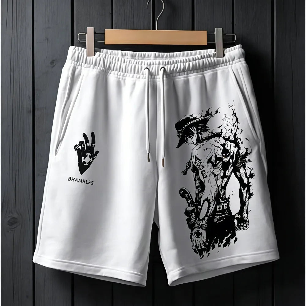 One Piece Men's and Women's Cotton Shorts Roronoa Zoro Anime Sweatpants Summer and Spring Trendy Fashion Versatile Pants