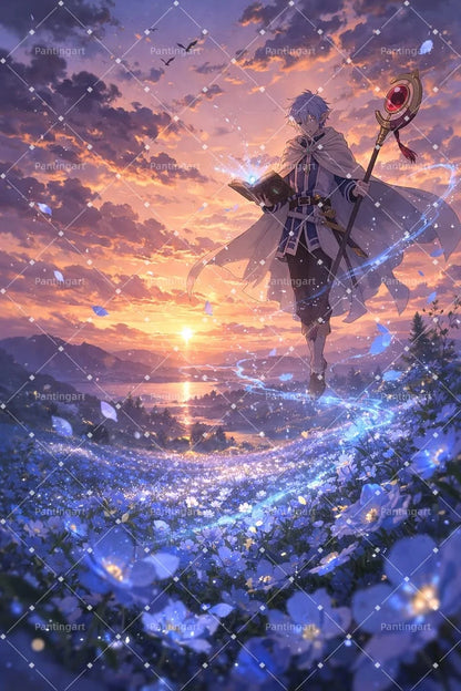 Magic Fantasy F-Frieren Beyond Journeys End Anime Canvas Painting Classic Elf Magic Girl Manga Art Poster Teens' Room Home Decor