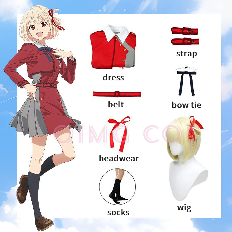 Lycoris Recoil Nishikigi Chisato Cosplay Inoue Takina Costumes