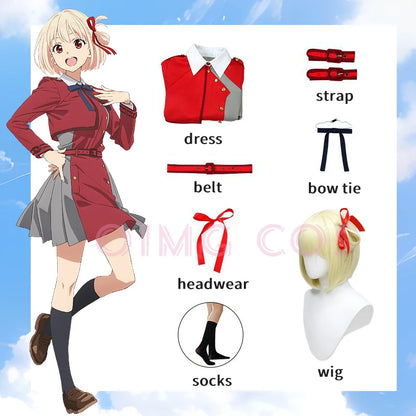 Lycoris Recoil Nishikigi Chisato Cosplay Inoue Takina Costumes