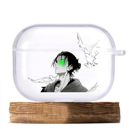 Attack on Titan Transparent Case for Airpods 4 3 2 1 Pro3 Pro2 Eren Jaeger Soft TPU Protective Cover Anime Decorations Shell