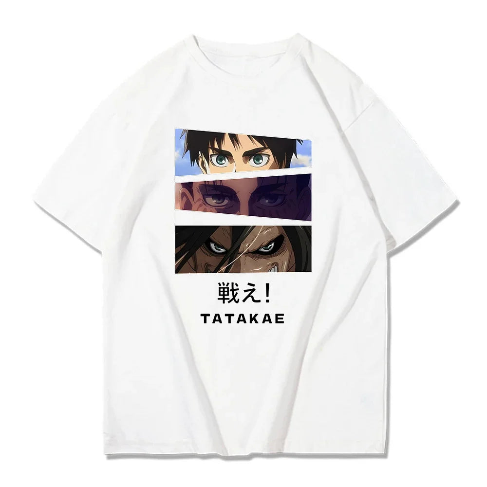 Japanese Anime Attack on Titan Graphic Printed T-shirt Summer unisex Loose and Breathable cotton T-shirt Top