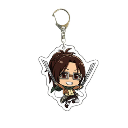 55MM Anime Attack on Titan Figure Eren Jaeger Mikasa Ackerman Armin Arlert Erwin Smith Levi Ackerman Acrylic Keychain Cute Gifts
