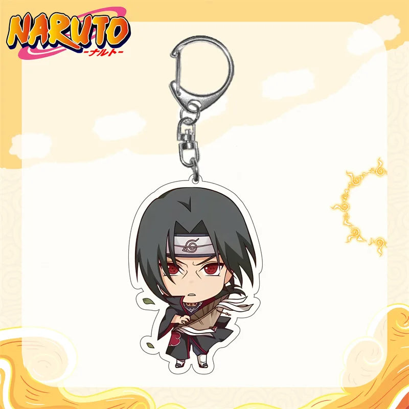 Naruto Anime Akatsuki Uchiha Itachi Acrylic Keychain Fashion Key Ring Bag Charms Girl Pendant Jewelry Cute Creative Friends Gift