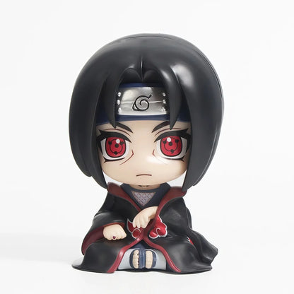 12Pcs Naruto Shippuden Anime Q Version Sitting Figure Uchiha Itachi / Uchiha Sasuke / Kakashi PVC Figurine Collectible Toys Doll