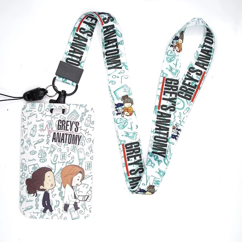 100 Styles Anatomy Credential Holder Keychains Neck Lanyard Pass Card Anime Credit Card Holder Keychain Straps Wholesale