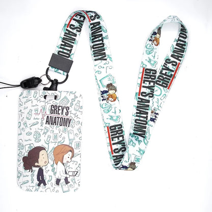 100 Styles Anatomy Credential Holder Keychains Neck Lanyard Pass Card Anime Credit Card Holder Keychain Straps Wholesale