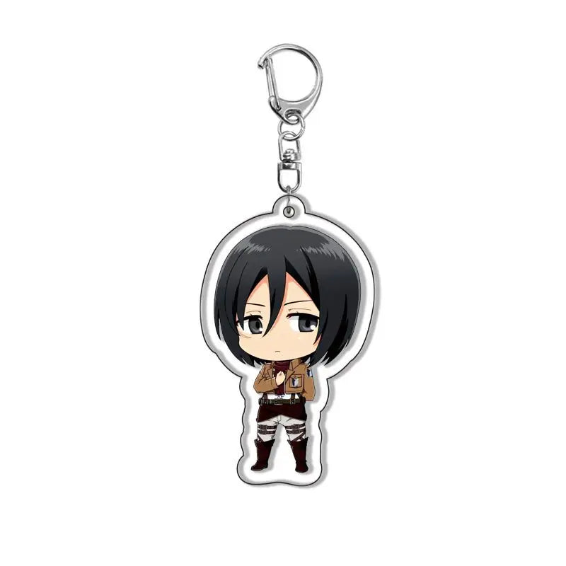 Attack on Titan Eren Yeager Mikasa Ackerman Anime Acrylic Keychain Backpack Charm Keyring Pendant for Men Women Fans Gift