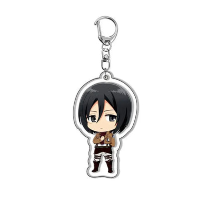 Attack on Titan Eren Yeager Mikasa Ackerman Anime Acrylic Keychain Backpack Charm Keyring Pendant for Men Women Fans Gift