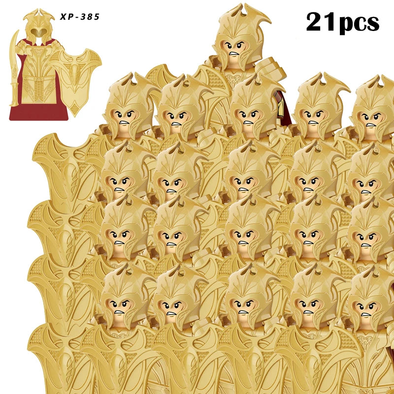 Lord Rings Elves Orcs Army Dwarf Rohan Mini Action Toy Figures Building Blocks Assembly Toys for Kids Birthday Gift