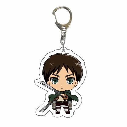 Attack On Titan Anime Peripheral Acrylic Figure Display Keychain Pendant Eren Mikasa Levi Creative Decorative Gift Accessories