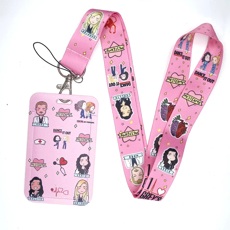 100 Styles Anatomy Credential Holder Keychains Neck Lanyard Pass Card Anime Credit Card Holder Keychain Straps Wholesale