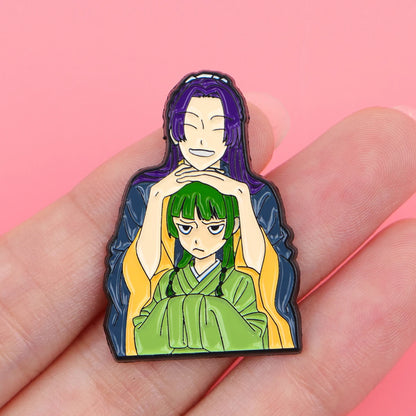 Cute Girl Enamel Pin Japanese Anime Badges on Backpack