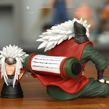 13.5cm Anime Jiraiya Double Headed Statue Action Figure Periphery Model Toy Ornament Desktop Collection Decoration Birthday Gift