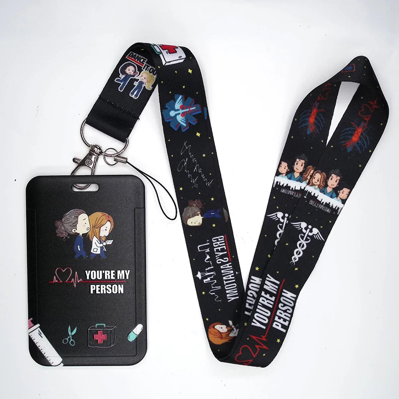 100 Styles Anatomy Credential Holder Keychains Neck Lanyard Pass Card Anime Credit Card Holder Keychain Straps Wholesale