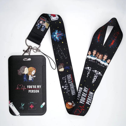 100 Styles Anatomy Credential Holder Keychains Neck Lanyard Pass Card Anime Credit Card Holder Keychain Straps Wholesale