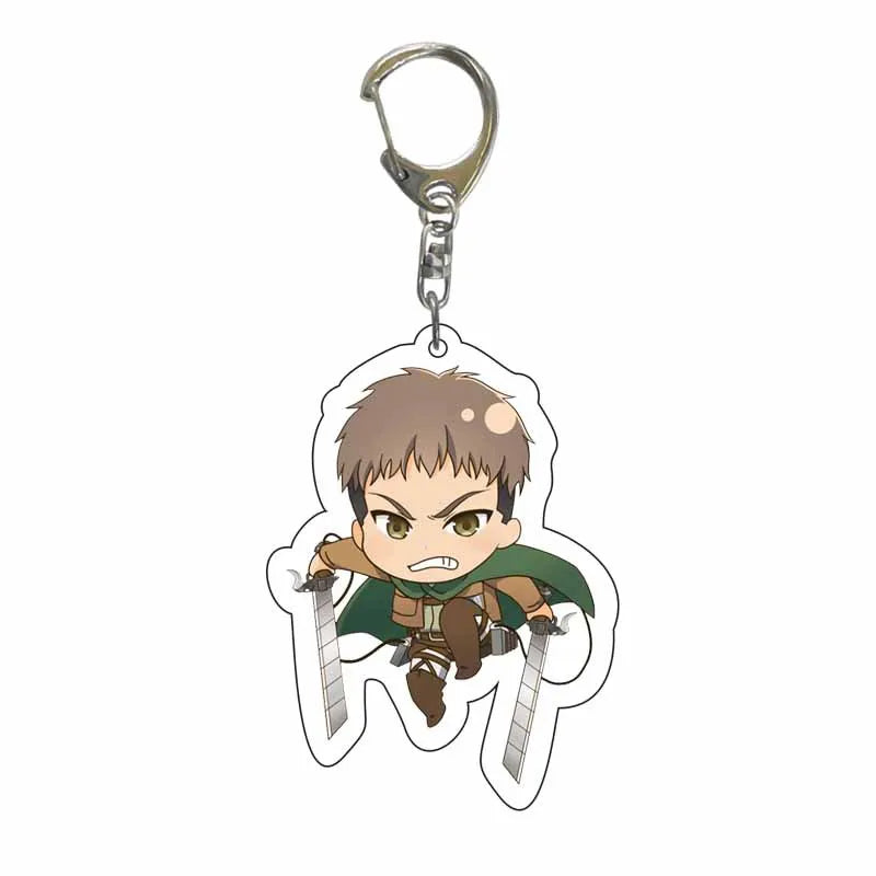 Attack On Titan Anime Peripheral Acrylic Figure Display Keychain Pendant Eren Mikasa Levi Creative Decorative Gift Accessories